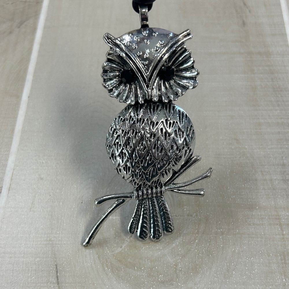 Silver Owl Pendant Necklace